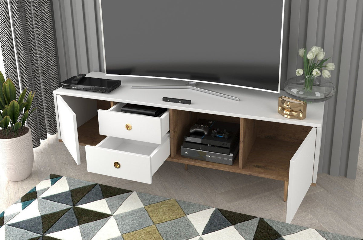 HARMONI White TV Cabinet 160CM