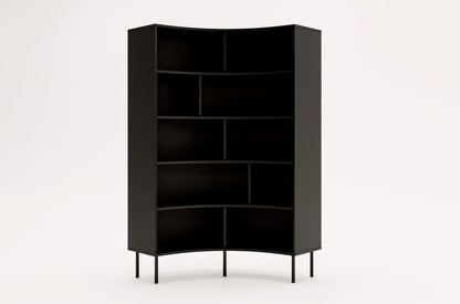 HORN Corner Bookcase 100CM with Black Legs Black