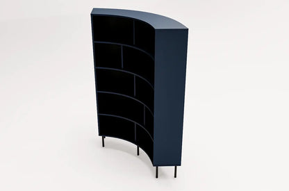 HORN Corner Bookcase 100CM with Black Legs Navy Blue