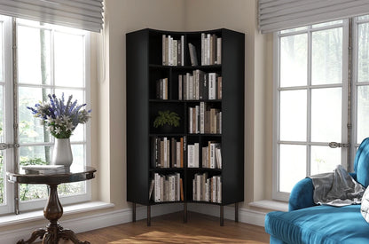 HORN Corner Bookcase 80CM with Black Legs