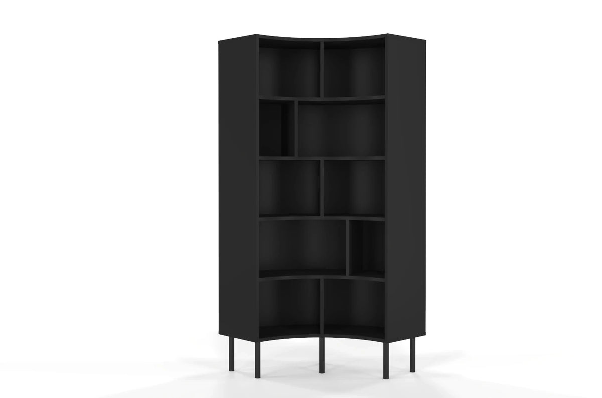 HORN Corner Bookcase 80CM with Black Legs