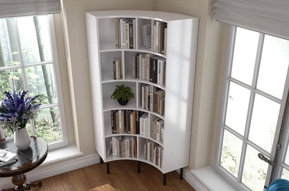 HORN Corner Bookcase 80CM with Black Legs