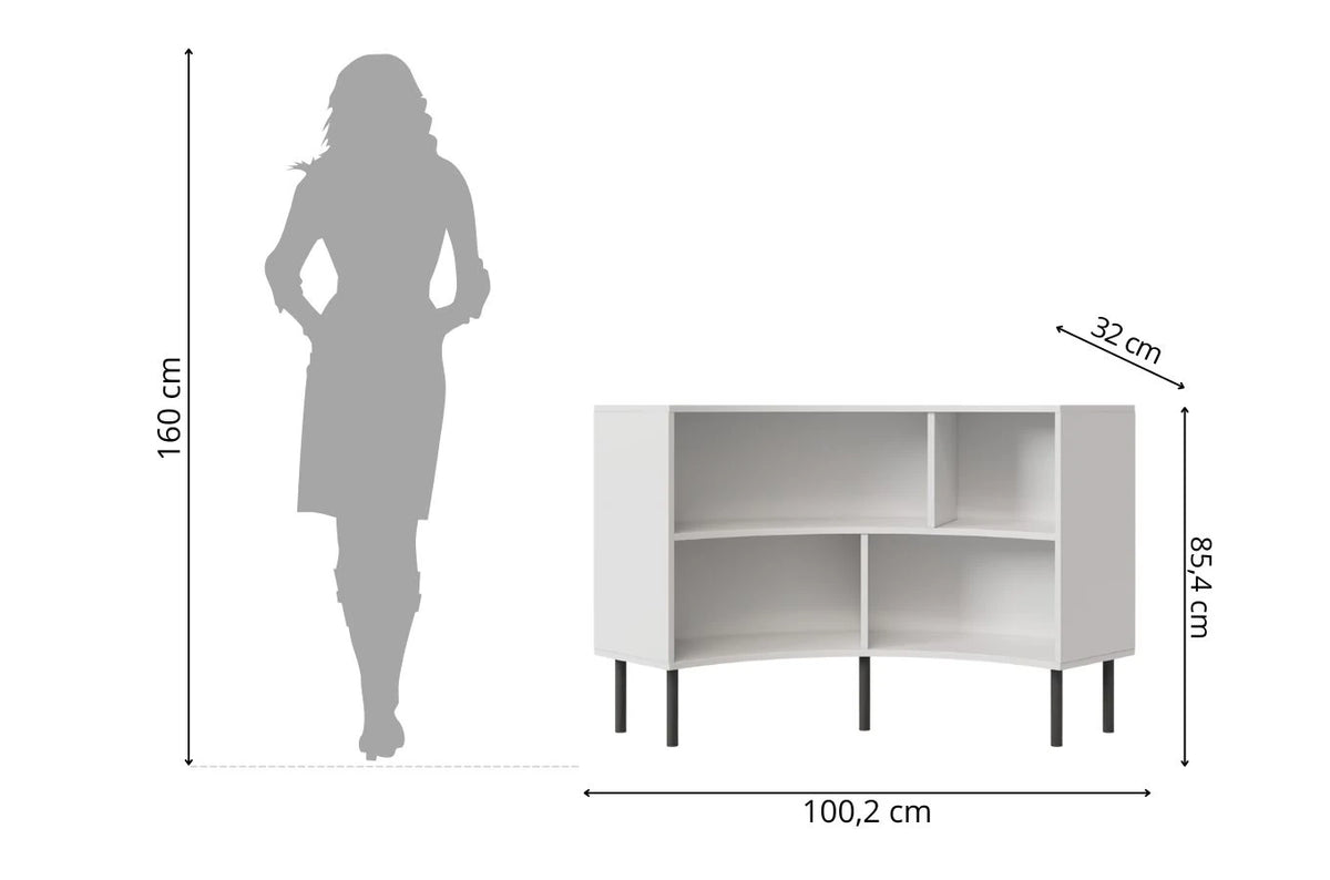 HORN Low Corner Bookcase 100CM