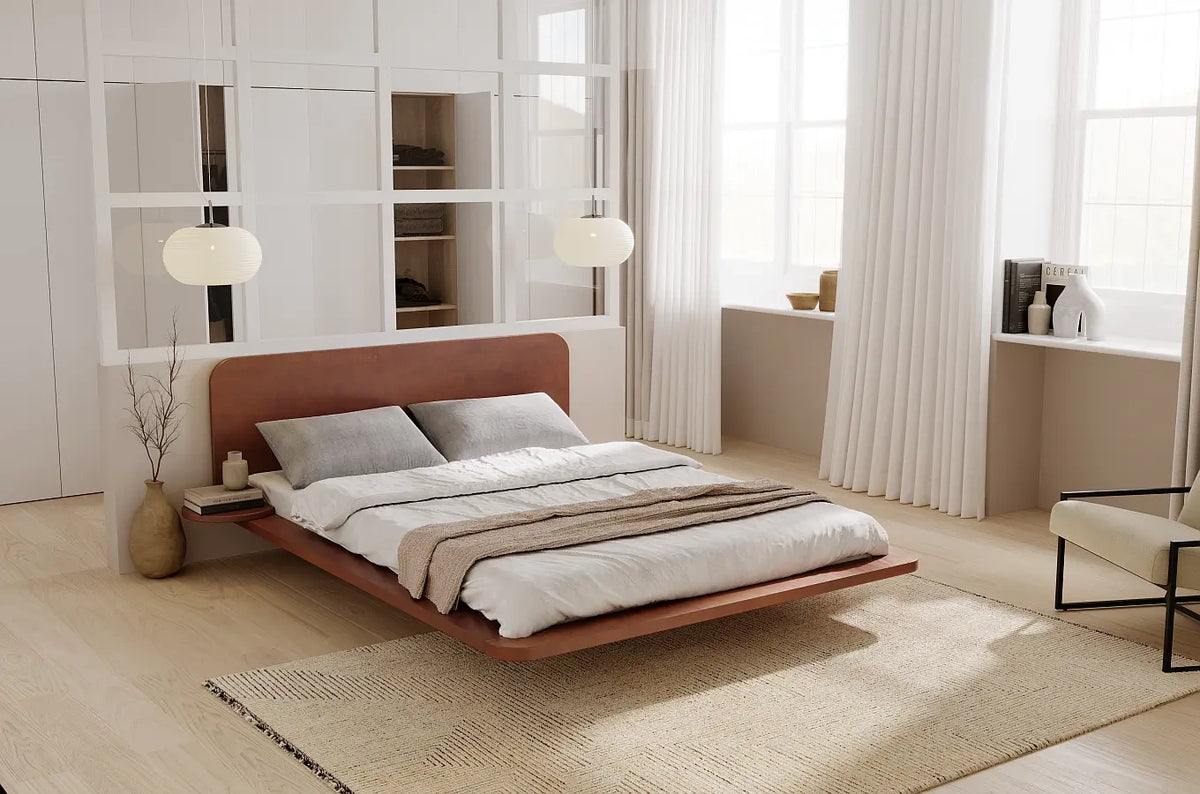 JAPANDIC Beech Bed Walnut