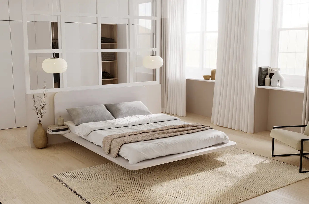 JAPANDIC Beech Bed White