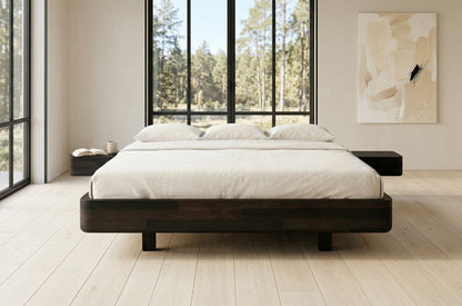 LENA FLAT Beech Floating Bed without Headboard