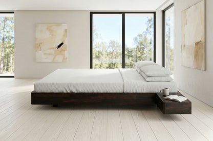 LENA FLAT Beech Floating Bed without Headboard