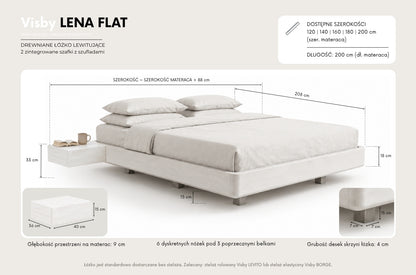 LENA FLAT Beech Floating Bed without Headboard