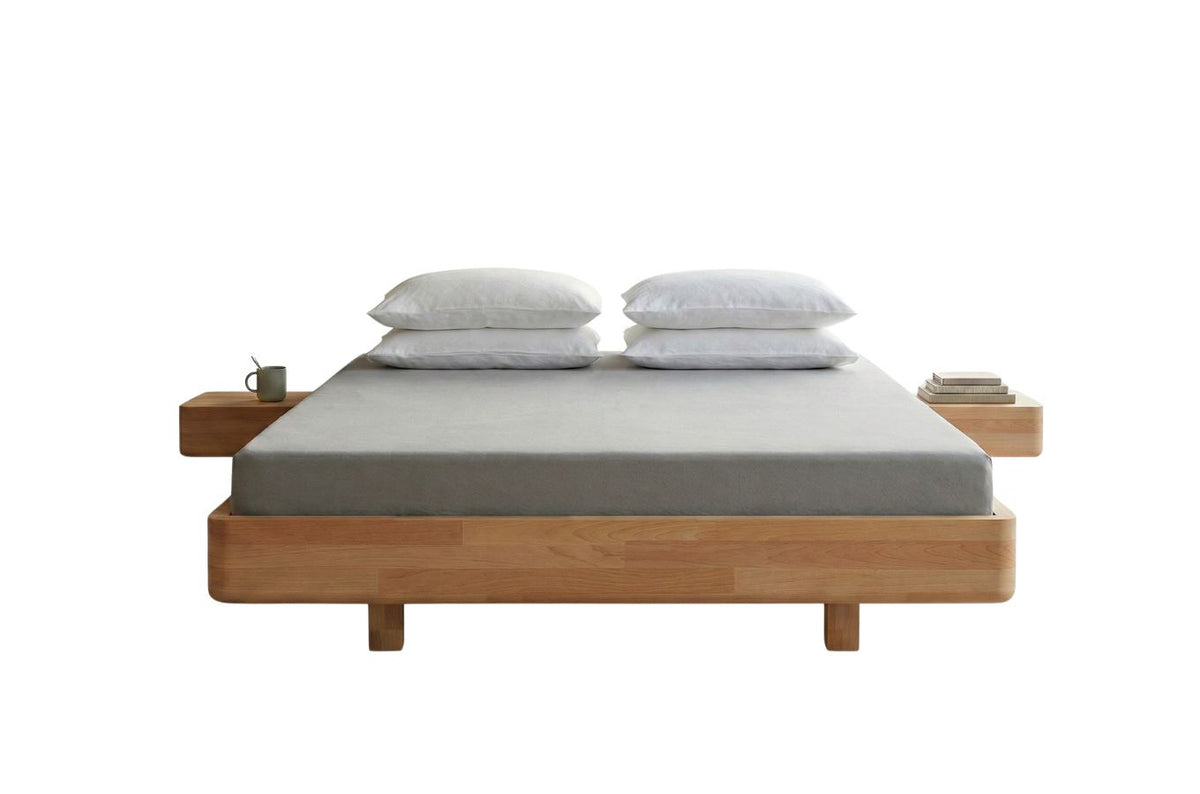 LENA FLAT Beech Floating Bed without Headboard