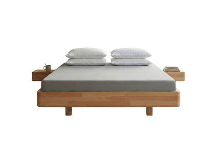 LENA FLAT Beech Floating Bed without Headboard