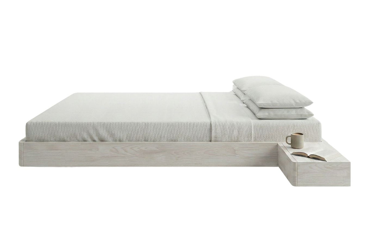 LENA FLAT Beech Floating Bed without Headboard