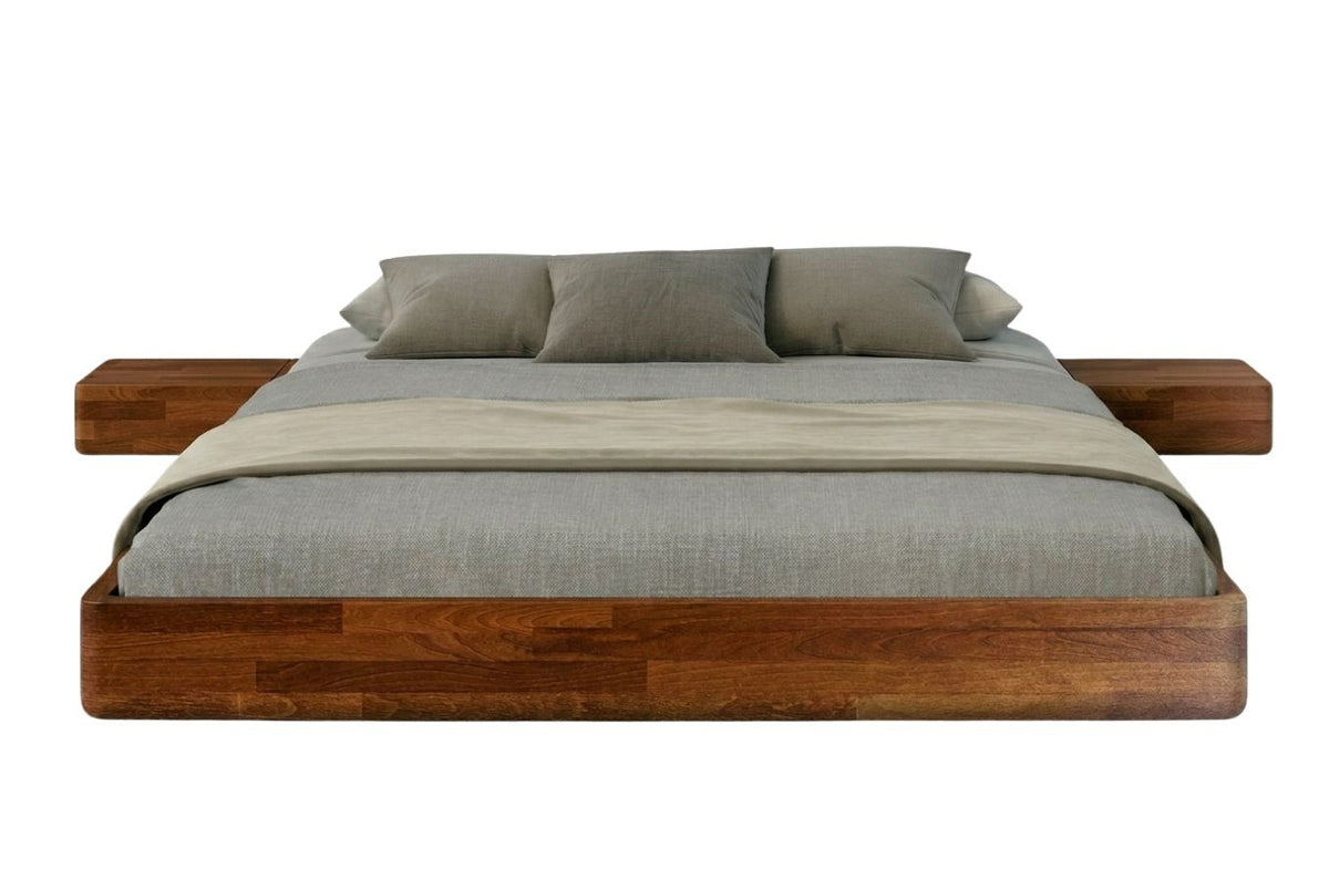 LENA FLAT Beech Floating Bed without Headboard