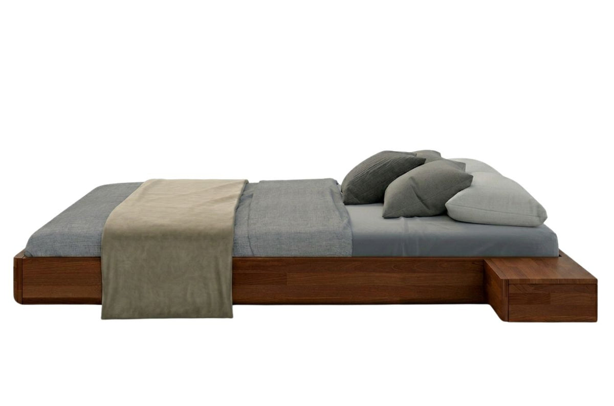 LENA FLAT Beech Floating Bed without Headboard