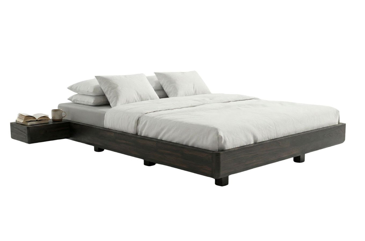 LENA FLAT Beech Floating Bed without Headboard