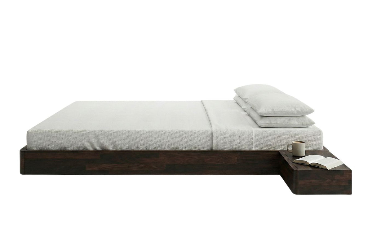 LENA FLAT Beech Floating Bed without Headboard