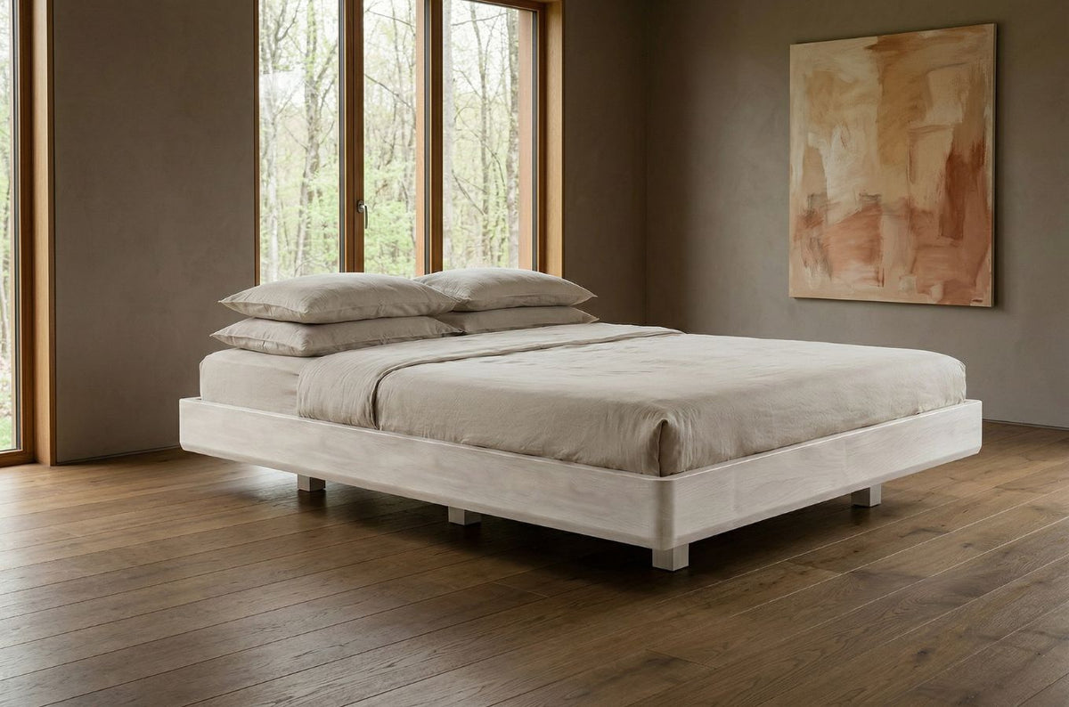 LENA FLAT Beech Floating Bed without Headboard