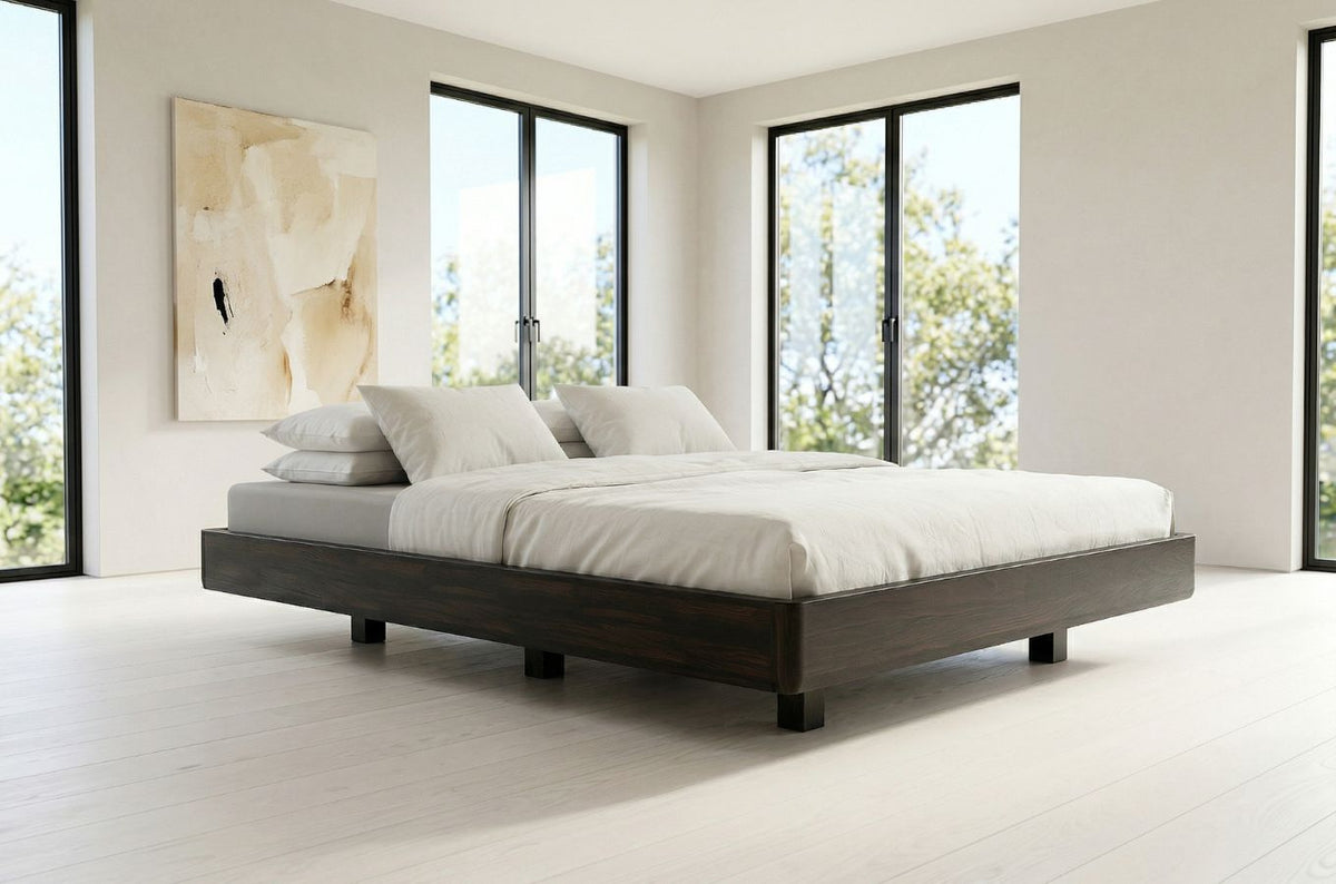 LENA FLAT Beech Floating Bed without Headboard