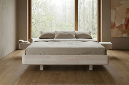 LENA FLAT Beech Floating Bed without Headboard