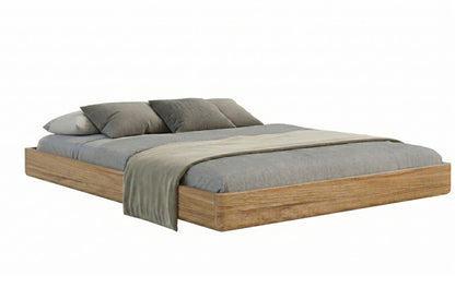 LENA FLAT Oak Floating Bed without Headboard