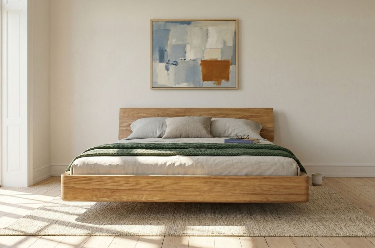LENA Oak Floating Bed
