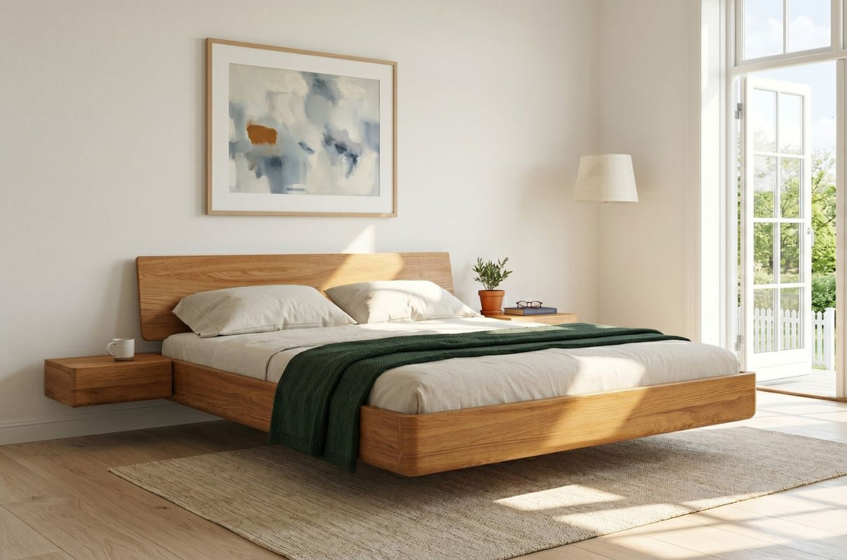 LENA Oak Floating Bed