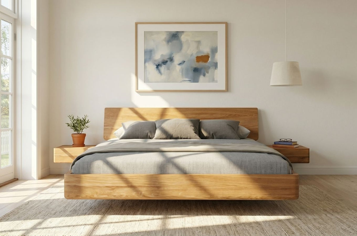 LENA Oak Floating Bed