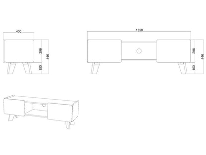 LETT 02 TV Cabinet 135CM on Oak Legs