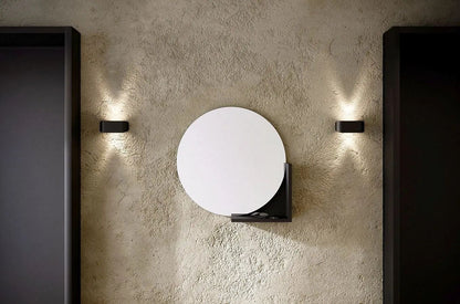 LUCIJA Round Mirror 60CM with Shelf Black