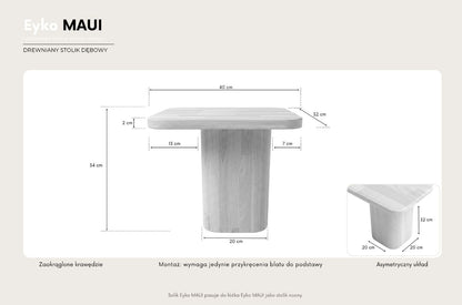 MAUI Oak Bedside Table