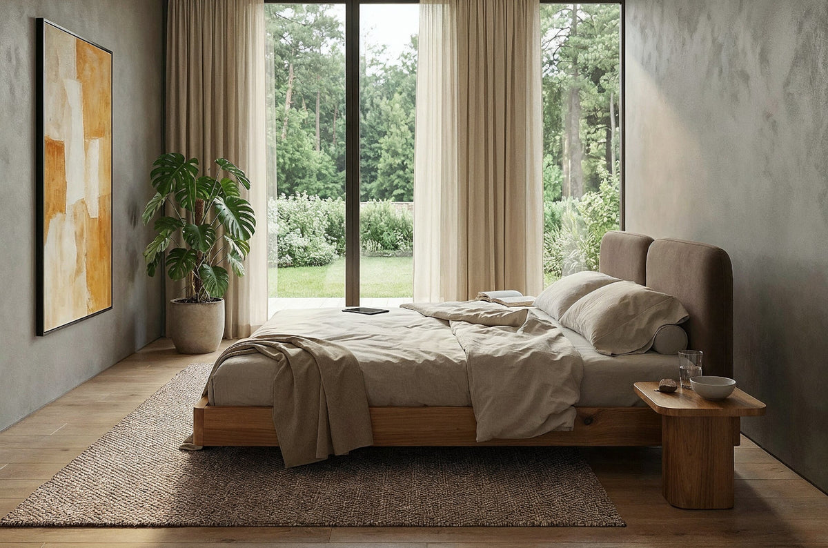 MAUI Oak Floating Bed