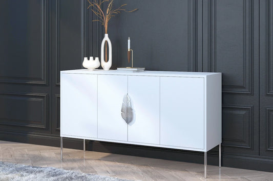 MERLIN White Chest 138CM with Silver Accessories