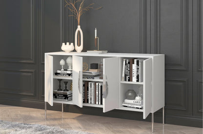 MERLIN White Chest 138CM with Silver Accessories