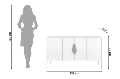 MERLIN White Chest 138CM with Silver Accessories