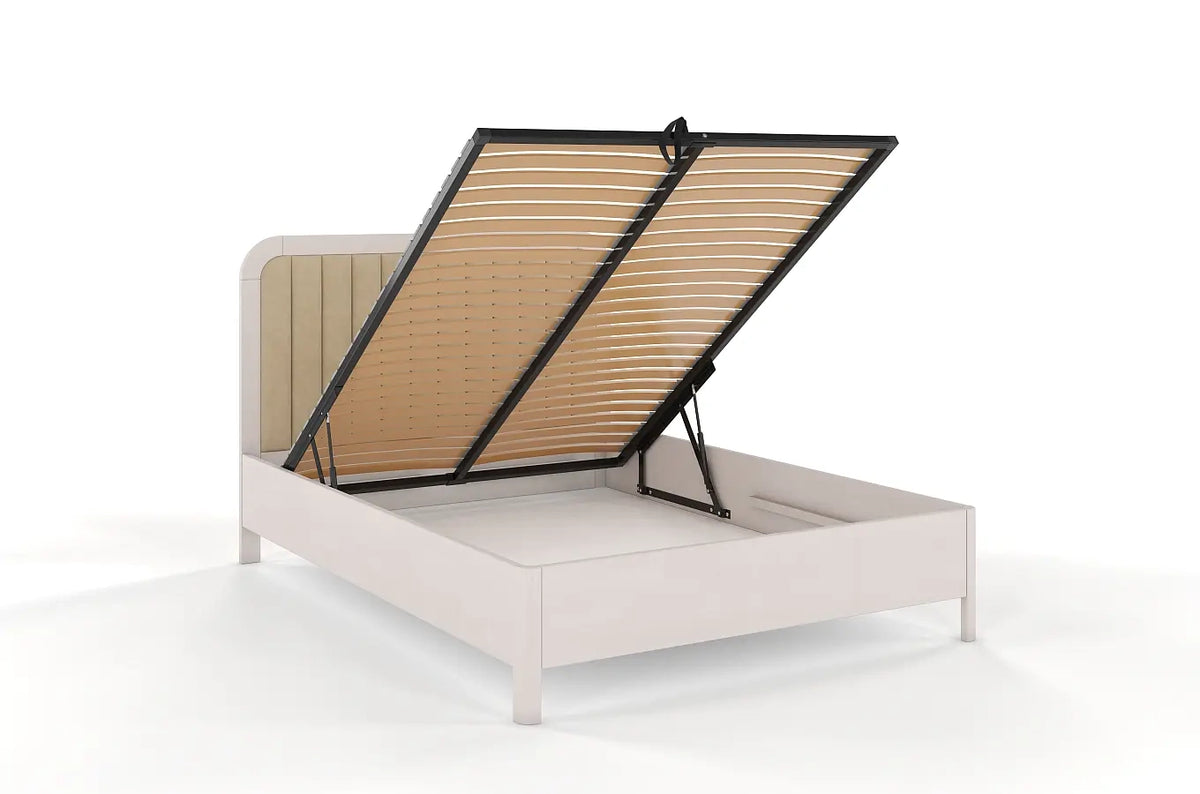 MODENA BC Beech Bed with Lift-Up Storage