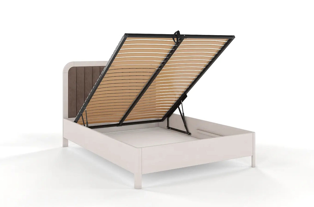MODENA BC Beech Bed with Lift-Up Storage