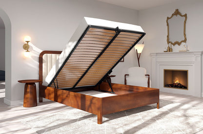 MODENA BC Beech Bed with Lift-Up Storage