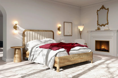 MODENA BC Oak Bed with Lift-Up Storage