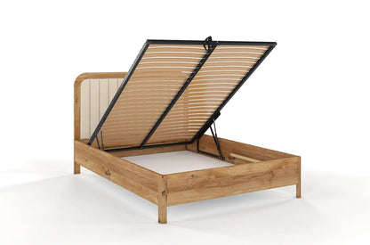 MODENA BC Oak Bed with Lift-Up Storage