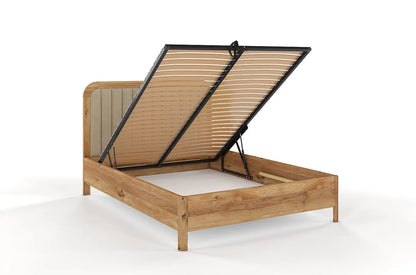 MODENA BC Oak Bed with Lift-Up Storage