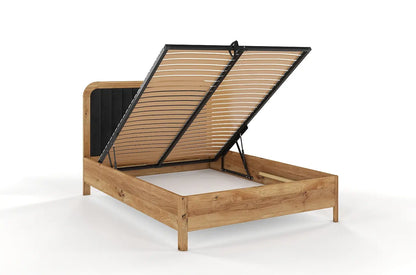 MODENA BC Oak Bed with Lift-Up Storage