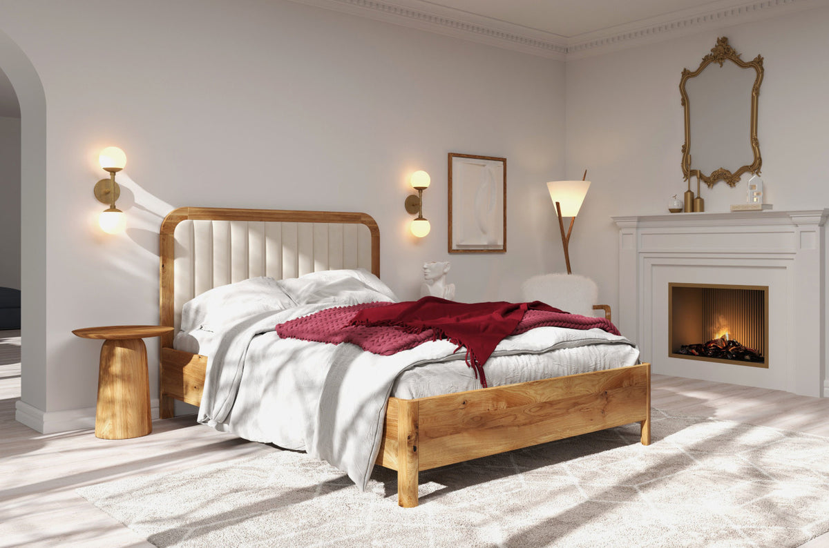 MODENA BC Oak Bed with Lift-Up Storage