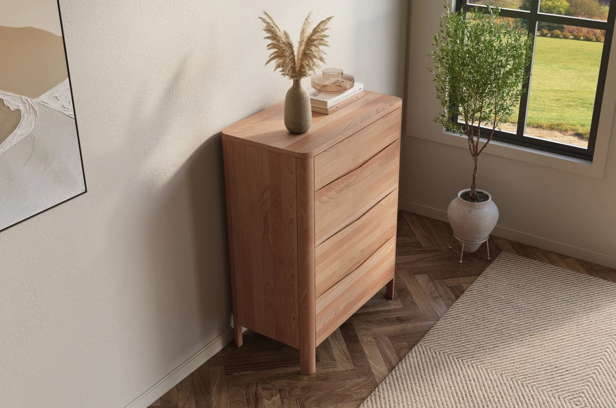 MODENA Beech Chest of Drawers 80CM
