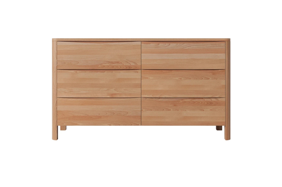 MODENA LOW Beech Chest of Drawers 150CM