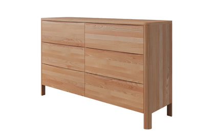 MODENA LOW Beech Chest of Drawers 150CM