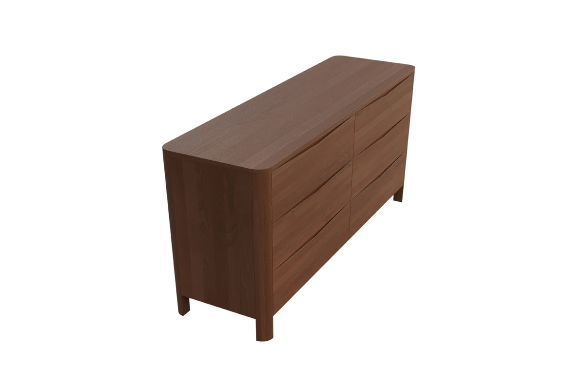 MODENA LOW Beech Chest of Drawers 150CM