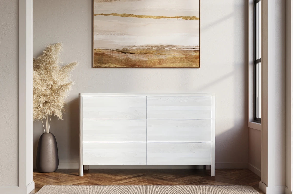 MODENA LOW Beech Chest of Drawers 150CM