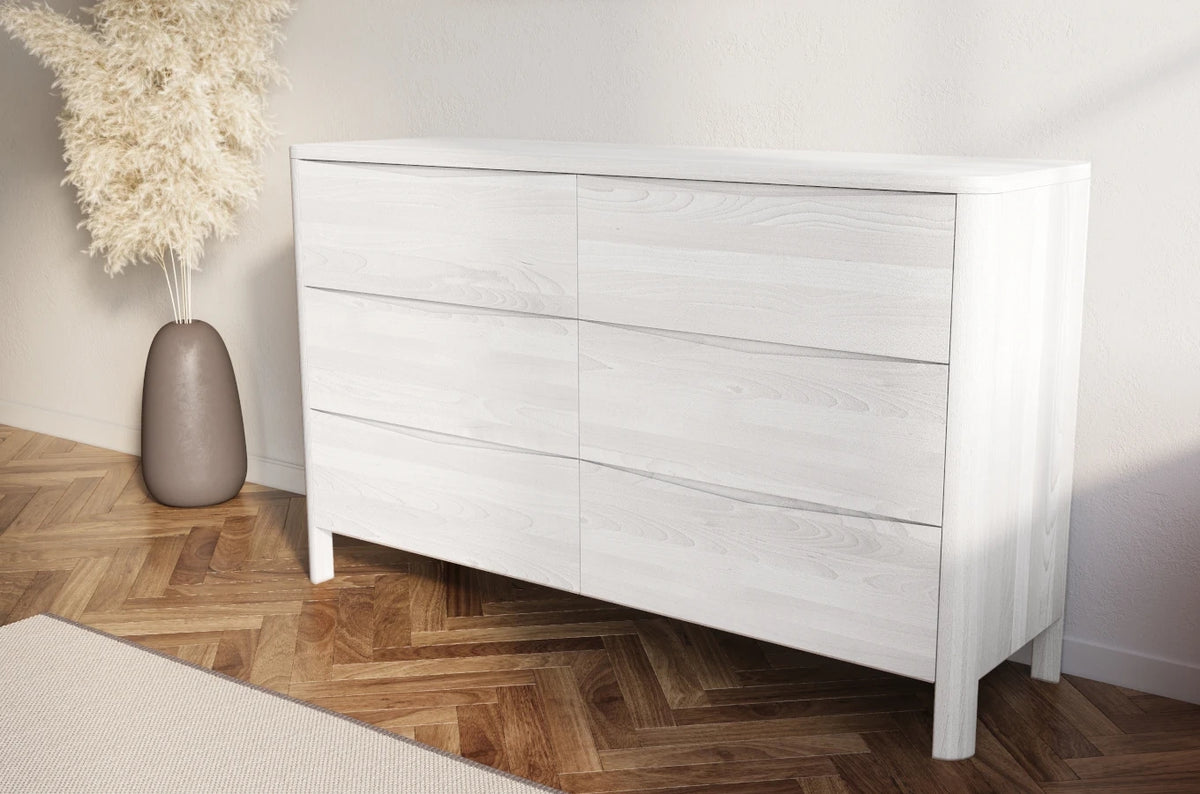 MODENA LOW Beech Chest of Drawers 150CM