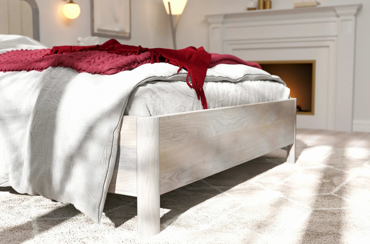 MODENA Oak Bed with Upholstered Headboard