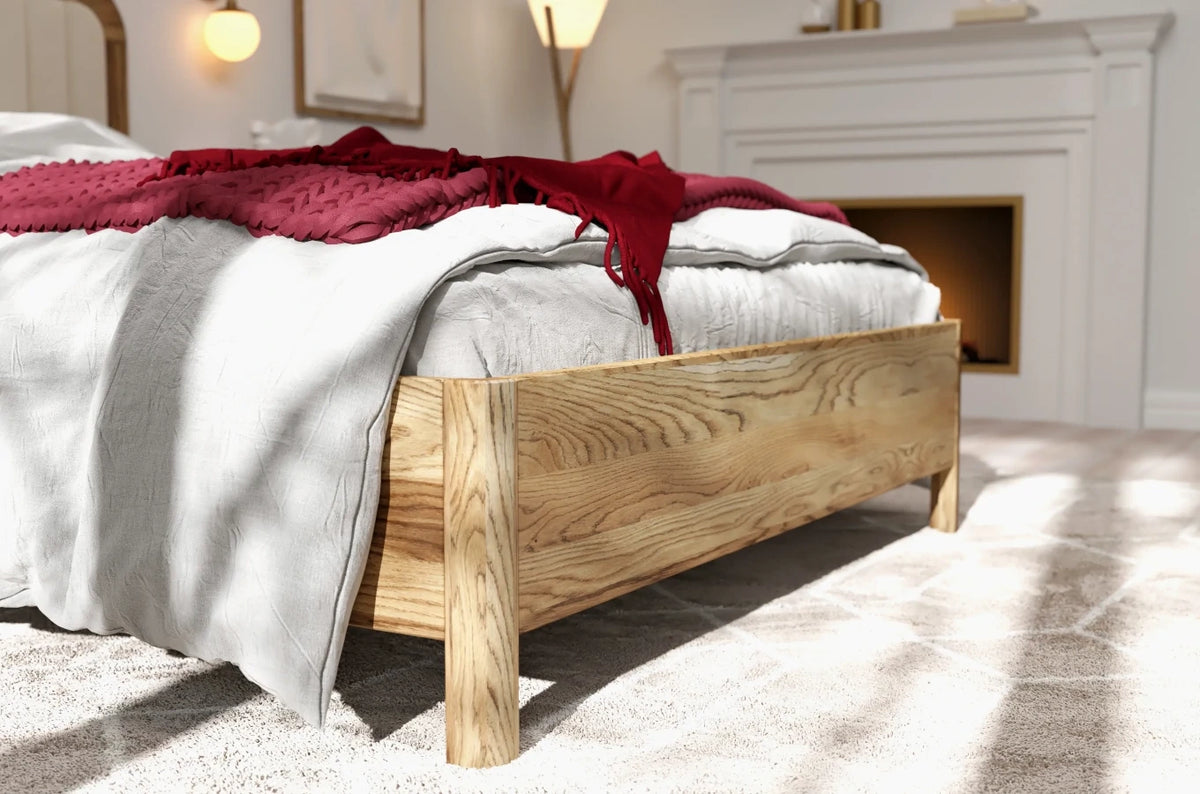 MODENA Oak Bed with Upholstered Headboard