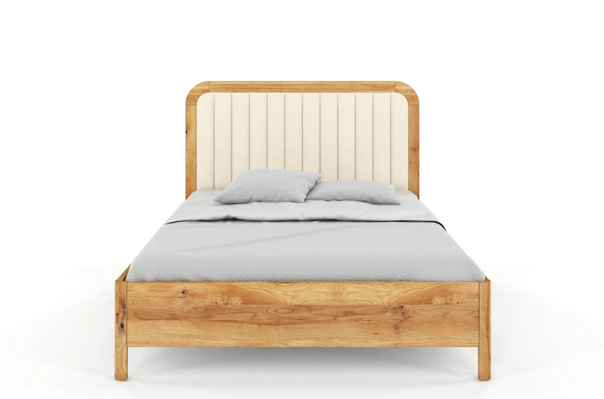 MODENA Oak Bed with Upholstered Headboard